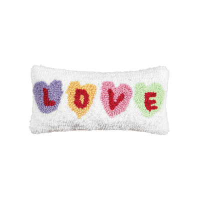  Talk Love Petite Valentine's Day Decorative Hooked Pillow