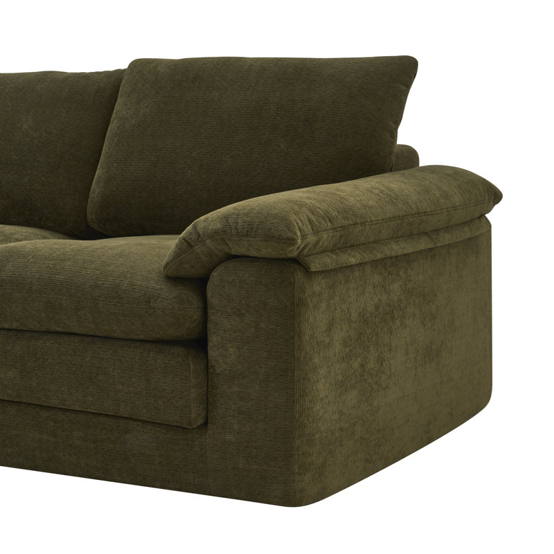 Canapé modulaire en L avec repose-pieds mobile Everly
