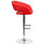 Contemporary Vinyl Adjustable Height Barstool with Rounded Mid-Back-538147963-538147958