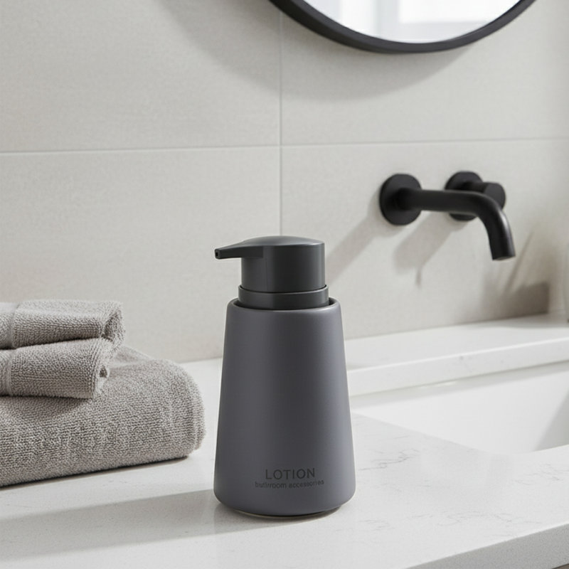 Smooth Bathroom Hand Soap Dispenser 14 fl oz, Gray