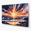 «Coastal Coastal Sunset Panorama», art mural en métal mauve