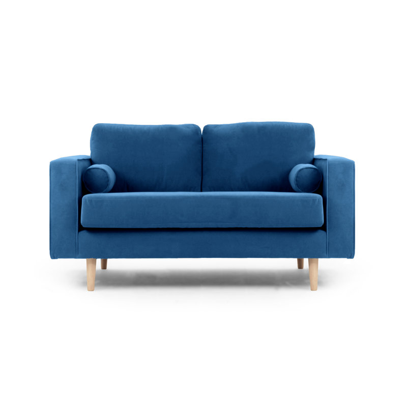 Boubacar 2 Seater Velvet Sofa, Grey, Black