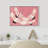 Bright Preppy Animals Pink Red-crowned Crane Bird Polka Dot Picture Frame Canvas Print Bold Wall Art-91481661-91481660