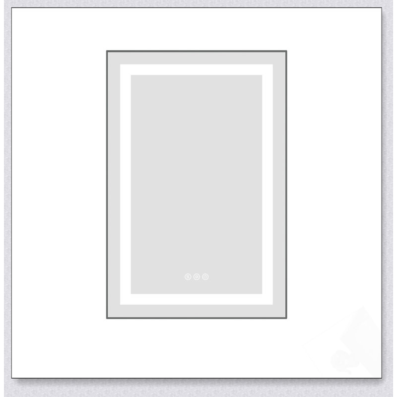 Miroir de salle de bain DEL, Blanc, Verticale, 20 po x 32 po