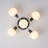 5 - Light Linear Black And Gold Sputnik Glass Globe Semi Flush Mount-33007721