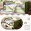 Lit de jour Gingham avec 2 tiroirs de rangement et port USB, forme ondulée-728224155-728224156