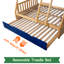 Lit superposé simple au-dessus d'un lit double en bois avec lit gigogne Treehouse-121422321