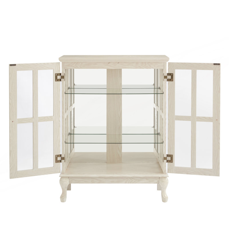 Armoire de rangement en verre avec bande lumineuse RVB en couleur et 2 tablettes réglables
