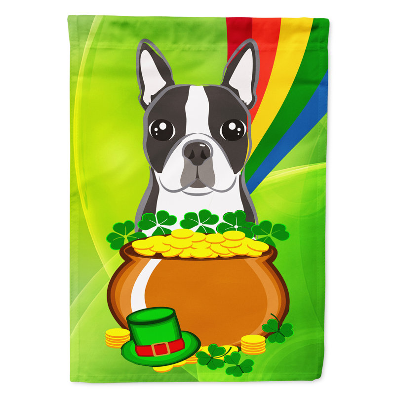 Drapeau de jardin Arella St. Patrick's, Boston-terrier