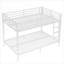 Lit superposé double classique au-dessus de double TG classique en métal blanc compact, lit à bruit réduit, aucun sommier nécessaire pour les adolescents et les adultes