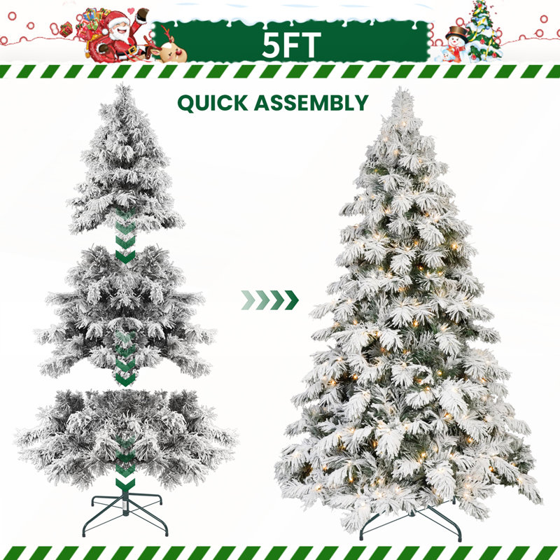 Arbre de Noël 6 pi en forme d'épouvantail avec 270 lumières DEL blanc chaud et 594 pointes en PVC, structure articulée pour une installation facile
