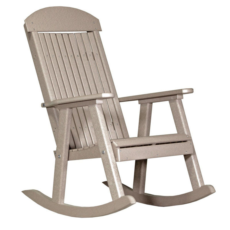 Fauteuil à bascule porche Tarik, Bois vieilli
