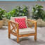 Fauteuil club en bois avec coussins de style Mid-Century