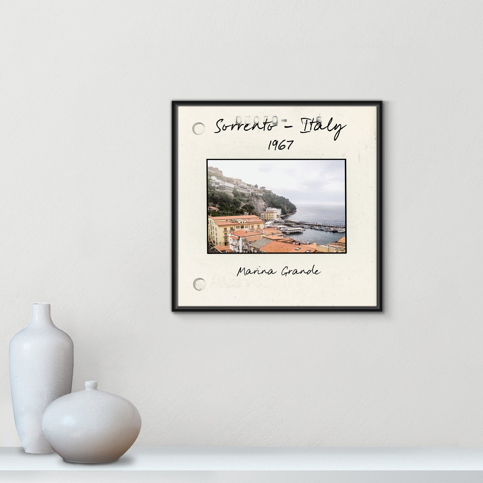 Ritona "Sorrento, Italy" Print, Black Floater Framed Canvas, 25.5" H x 25.5" W x 2" D