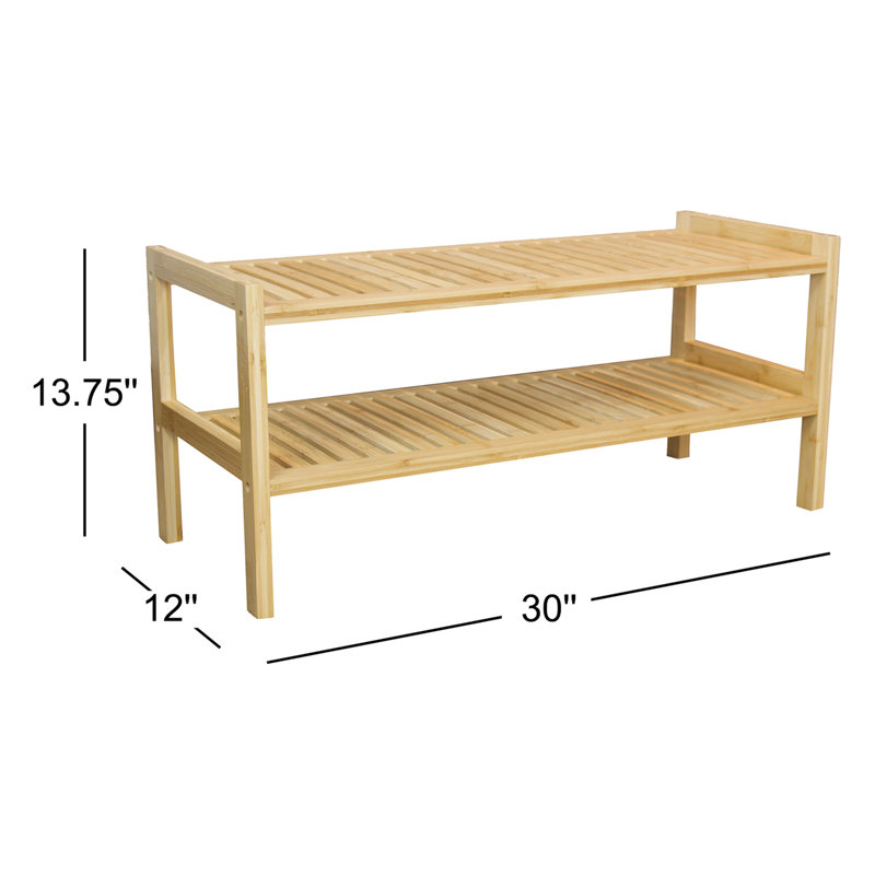 6 Pair Stackable Shoe Rack, Natural