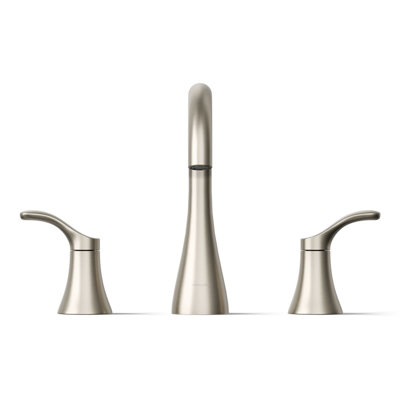 Simplice Widespread Bathroom Sink Faucet, Three-Hole Bathroom Faucet with Clicker Drain, 1.0 GPM