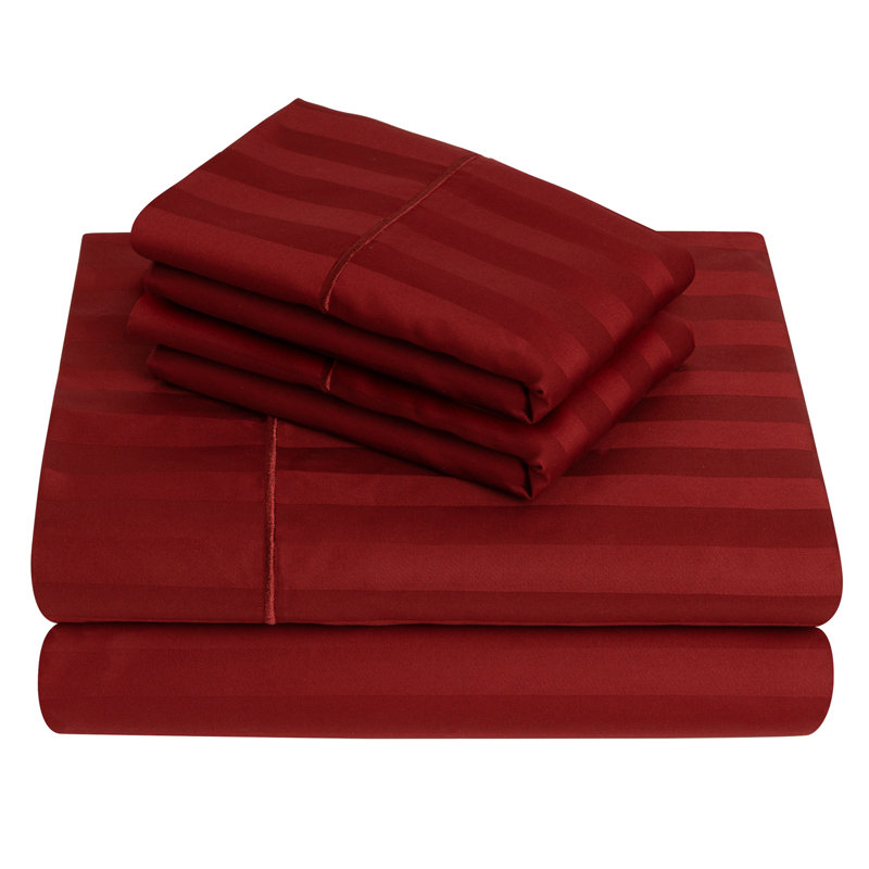  Ensemble de draps en coton 500 fils 500 fils, Ensemble de draps pour lit double avec 2 taies d'o, Ivoire