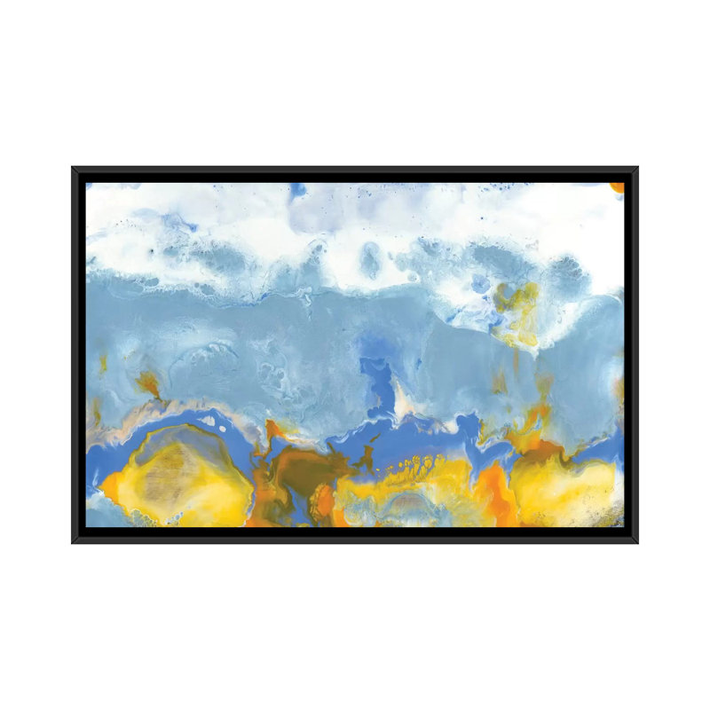 « sun up i », impression sur toile, H 18 po x l 26 po x P 1,5 po, Toile avec cadre noir, Pas de tapis