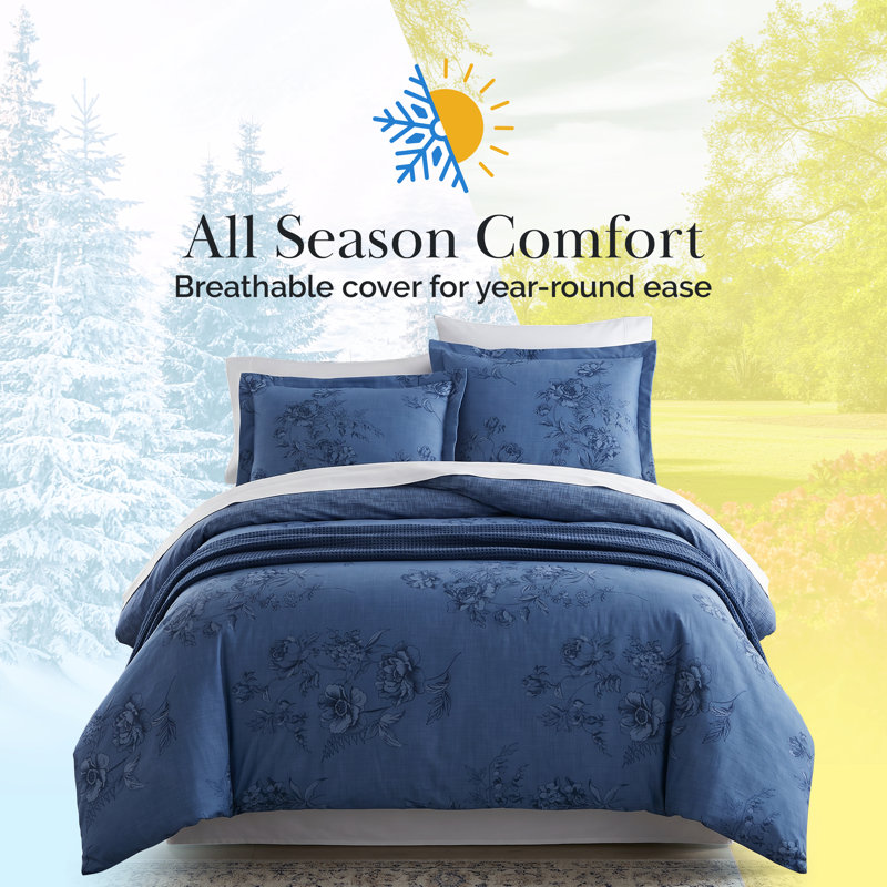 Ensemble de housse de couette réversible en microfibre Harmony Collection, Housse de couette très grand / très grand califo
