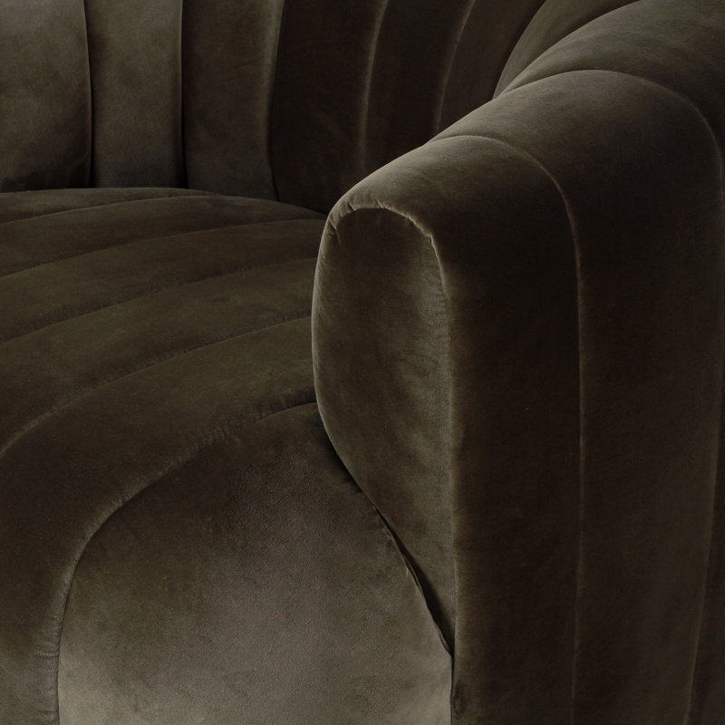 Elliana Swivel Barrel Chair, Surrey Olive Velvet
