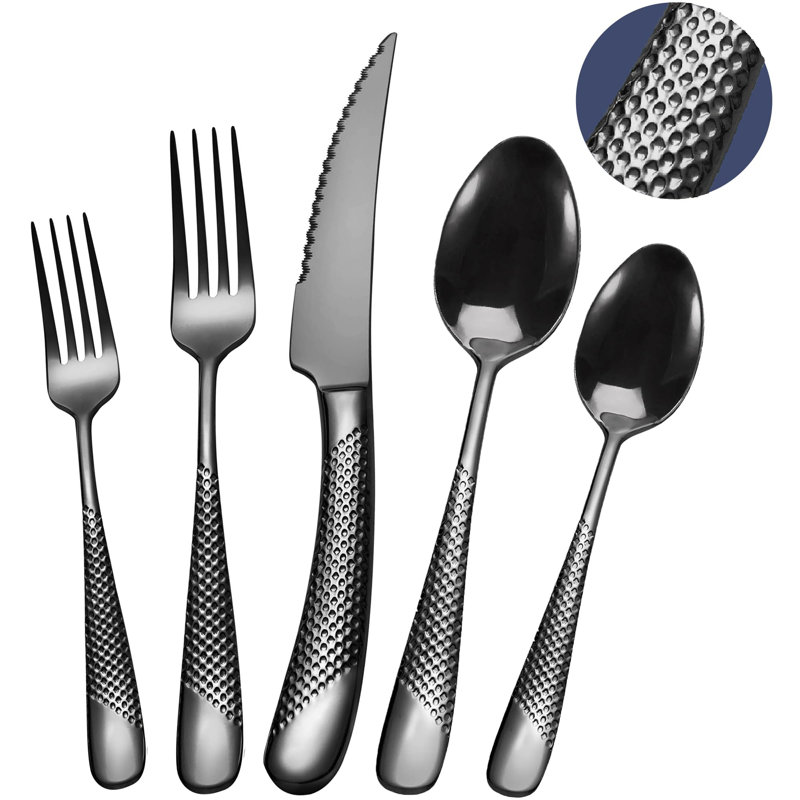 ClassicLiving Blethyn 20 Piece Stainless Steel Cutlery Set , Service for 4, Black