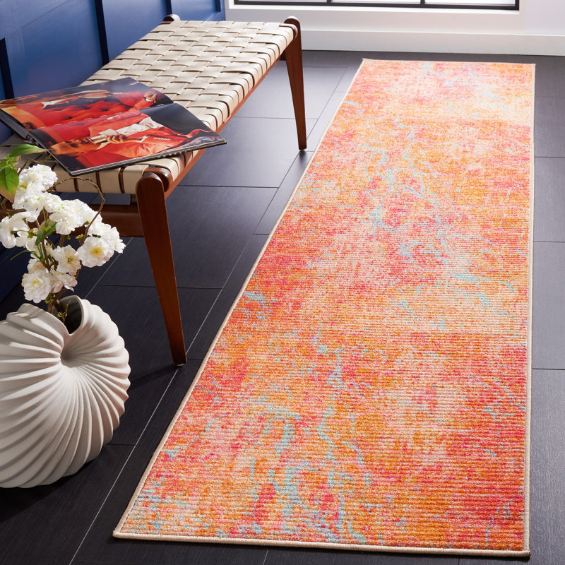 Migneco Performance Machine Washable Abstract Rug, Runner 2'2" x 9'