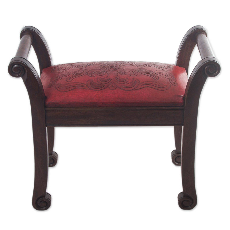 Banc en cuir clouté