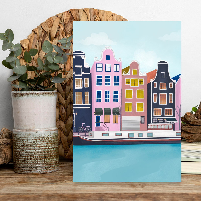 Amsterdam Abstract Architecture City Wall Art Print 1 Piece Wrapped Canvas Wall Art, 45.72cm H x 30.48cm W