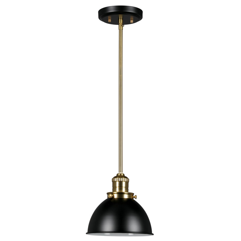 Luminaire suspendu 1 lumière Sumler, Noir mat / or