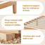 Structure de lit en bois massif, base de lit double avec support en lattes de bois, conception robuste, élégante et silencieuse, aucun sommier requis, assemblage facile, pin naturel de 12 po-734220996