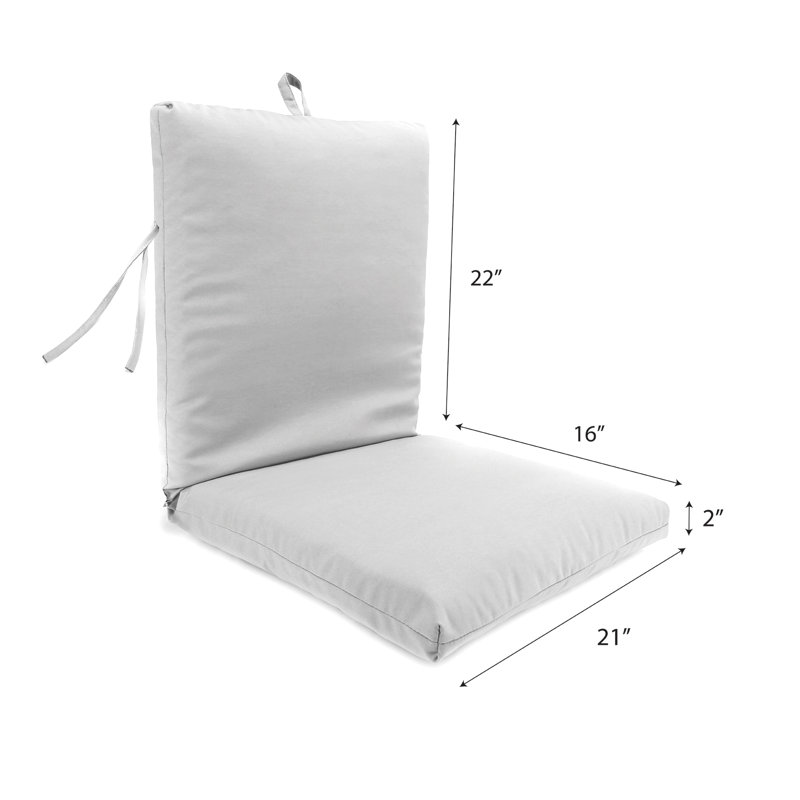 21" x 38" Outdoor Chair Cushion with Ties and Loop (Set of 2), Multi-Colored Floral 1