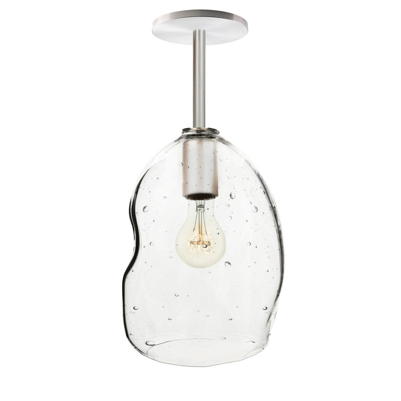 Luminaire suspendu géométrique simple à 1 lumière Bubble, DEL, Nickel, Oui