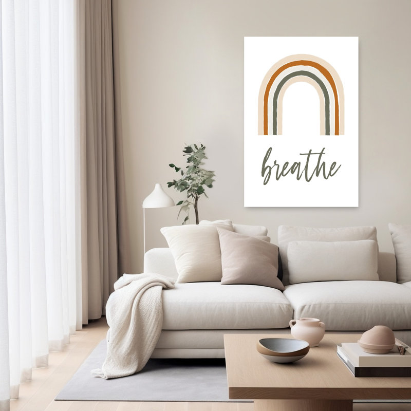 Earthy Rainbow Breathe Abstract Minimalist Modern Landscape Nature Wall Art Print, 152.4cm H x 101.6cm W
