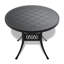 Ensemble de salle à manger 3 pièces en aluminium coulé toutes saisons comprenant 2 chaises pivotantes et une table ronde de 39,37 po avec structure noire-701475717