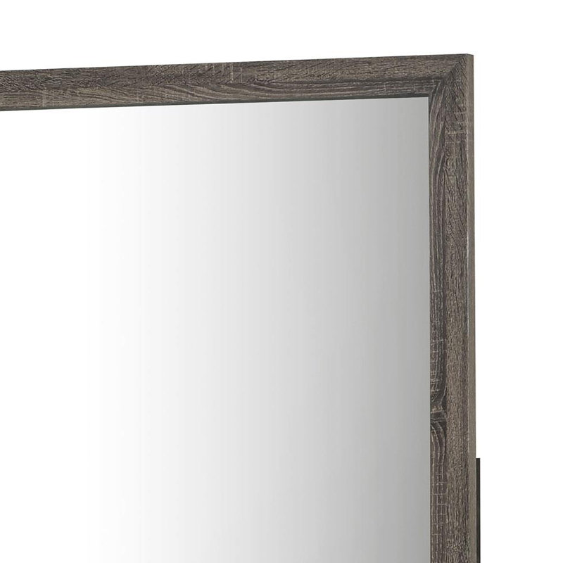 Commode 6 tiroirs et miroir chêne brun