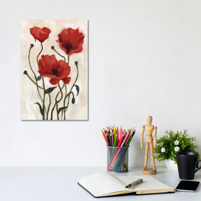 Poppy Bouquet I by Emma Scarvey - Wrapped Canvas Print