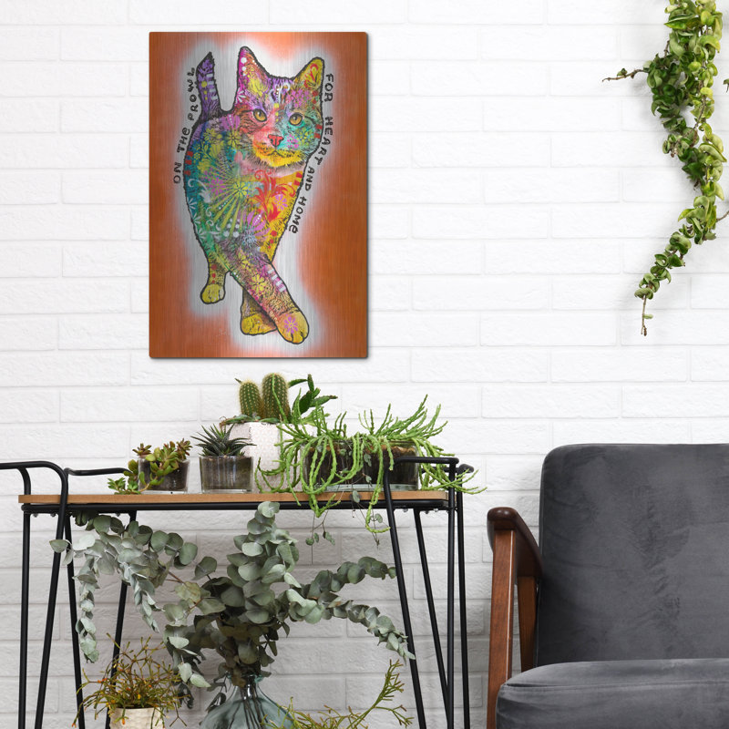 «Lark Manor» «On The Prowl» par Dean Russo, art mural en métal, H 16 po x l 12 po