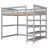 Full Loft Bed With Desk & Shelves-602105775-602105770