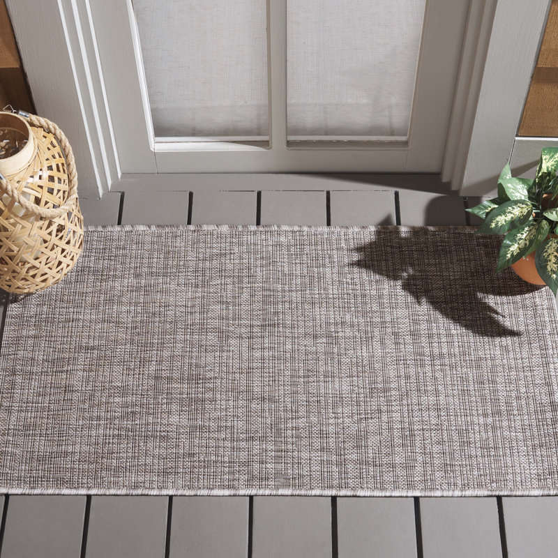 Arneshia Beige/Brown Indoor/Outdoor Area Rug, Rectangle 2' x 3'7"
