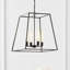 Luminaire suspendu rectangulaire 4 lumières lanternes Proto