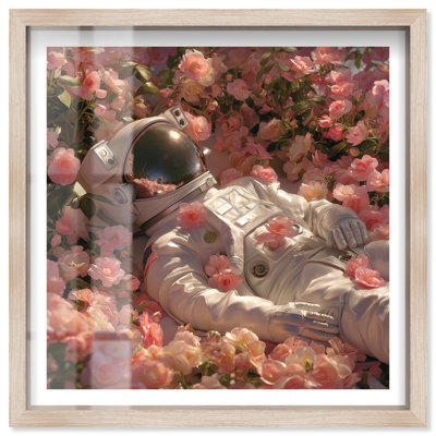 Décoration murale Astral Rose Rest IV Shadowbox Print par Notoriart, cadre blond, 17 x 17