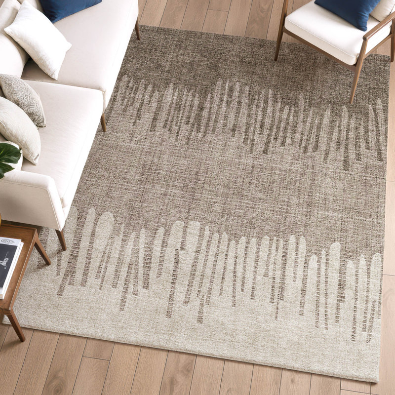 Premium Machine Washable Mayfield AMF2135 Striped Rug, 10' x 14', Brown