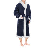 Kraay Fleece Mid-Calf Bathrobe with Pockets