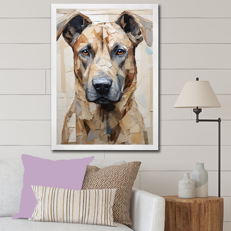 " Belgian Malinois Handsome Portrait ", 20" H x 12" W x 1" D, White Single Picture Framed