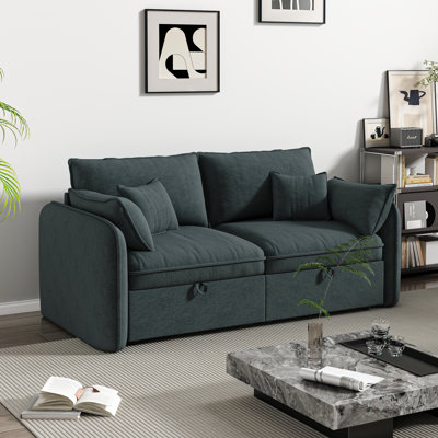 74.8'' W Smart Retractable Lift System 2-Pieces Modular Upholstered Sofa