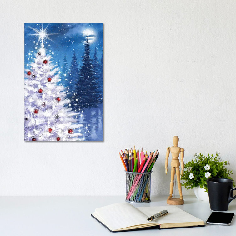 The Seasonal Aisle White Xmas Tree by The Macneil Studio - Wrapped Canvas  Painting | Wayfair.co.uk