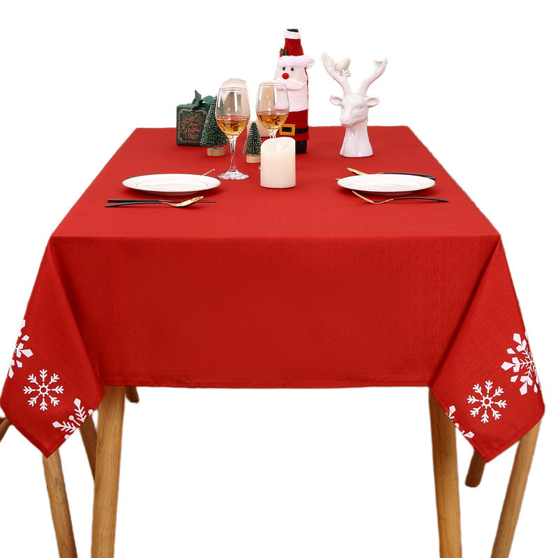 Christmas Snowflake Tablecloth Waterproof Xmas Table Cloth, 274cm L x 137cm D