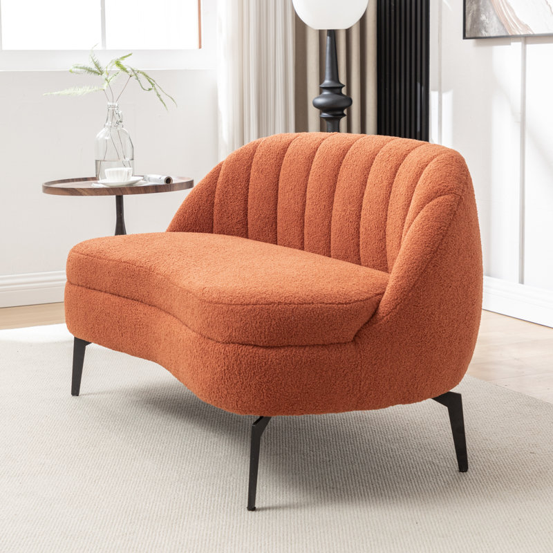 Bula 50'' Upholstered Loveseat, Orange