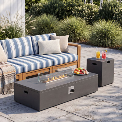 56 inch Metal Fire Pit Table Propane Firepit for Outside