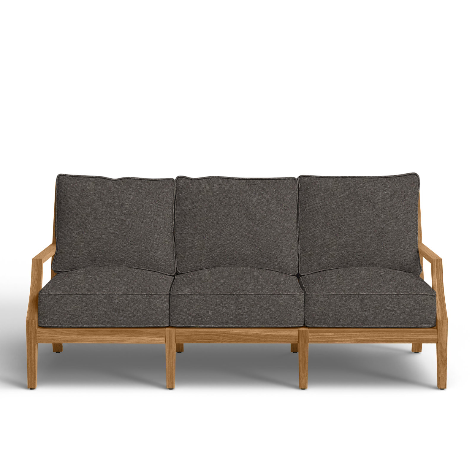 Haley 82" Sunbrella® Patio Sofa, Natural Teak, Welt + Standard fill, Verona Fossil